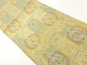 花蜀江に向かい鳥模様織出し全通袋帯